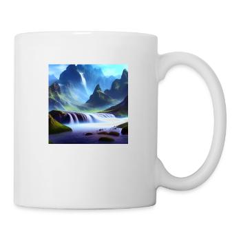 Waterfall and Berge_01 - Mug - white - Right