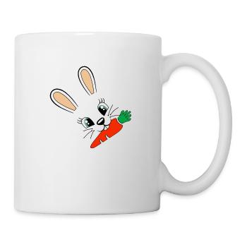 Hase Bunny Möhre Osterhase Ostern Mädchen Kinder - Tasse - Weiß - Rechts