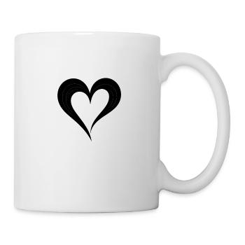romantisches geschwungenes Herz für Valetninstag - Tasse - Weiß - Rechts