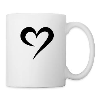romantisches geschwungenes Herz für Valetninstag - Tasse - Weiß - Rechts