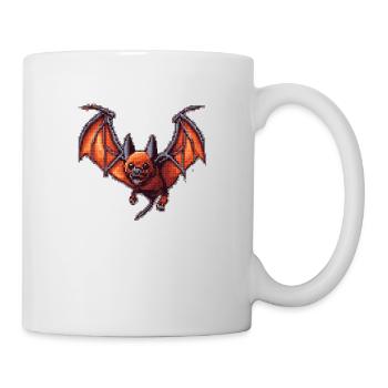 Flughund in Vintage 16 Bit Grafik alter Zeiten - Tasse - Weiß - Rechts