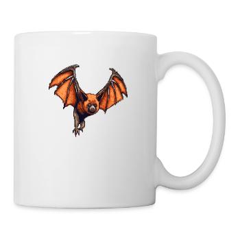 Pixeliger Flughund in retro 8 Bit Grafik - Tasse - Weiß - Rechts