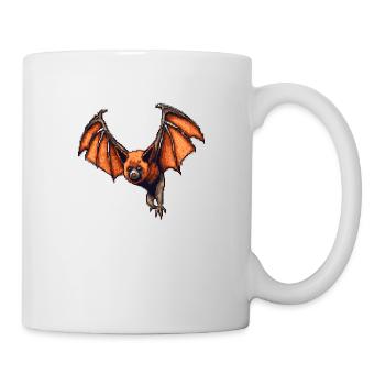 Flughund in alter 16 Bit Retro Grafik - Tasse - Weiß - Rechts