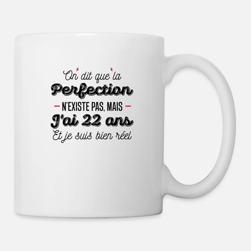 22 ans de perfection / cadeau anniversaire 22 ans - Mug blanc - blanc
