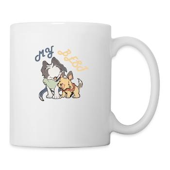 ma meilleure, amitié chat-chien unique - Mug blanc - blanc - Droite