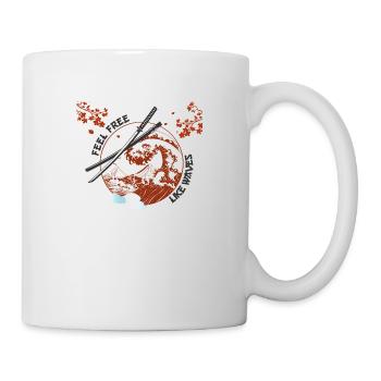 Feel Free like Waves - Tasse - Weiß - Rechts