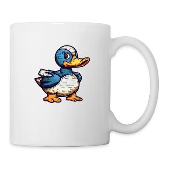 Kleines Entlein im Comic und Cartoon Look - Tasse - Weiß - Rechts