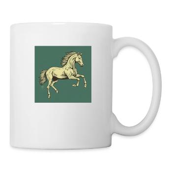 Retro Pferd - Tasse - Weiß - Rechts