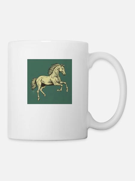 Retro Pferd - Tasse - Weiß