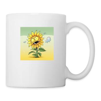 Sonnenblume Cartoon - Tasse - Weiß - Rechts