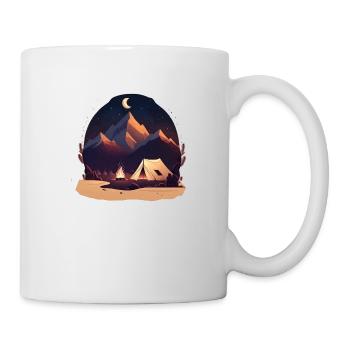 Camping au clair de lune et à la montagne - Mug blanc - blanc - Droite