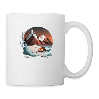 Camping dans les montagnes autour du feu de camp - Mug blanc - blanc - Droite
