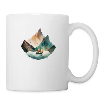 Bateau sur le lac dans les montagnes - Mug blanc - blanc - Droite