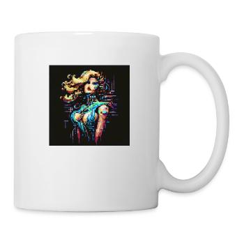 Techno babe [pixel art] - Mug - white - Right