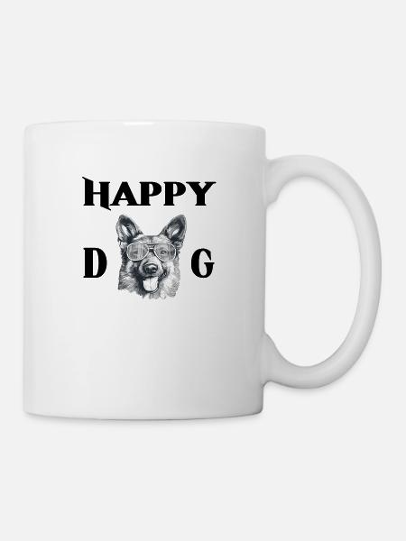Happy dog - Tasse - Weiß