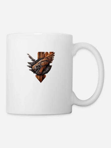 wood cyber style - Tasse - Weiß