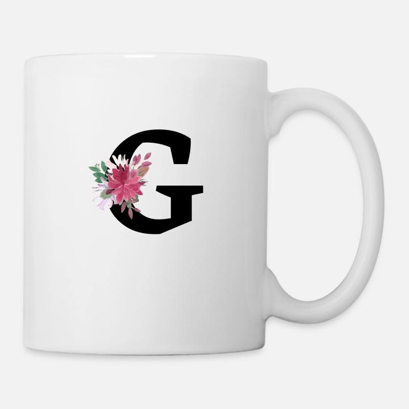 Lettre g floral - Mug blanc - blanc
