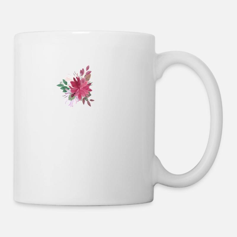Lettre d floral - Mug blanc - blanc