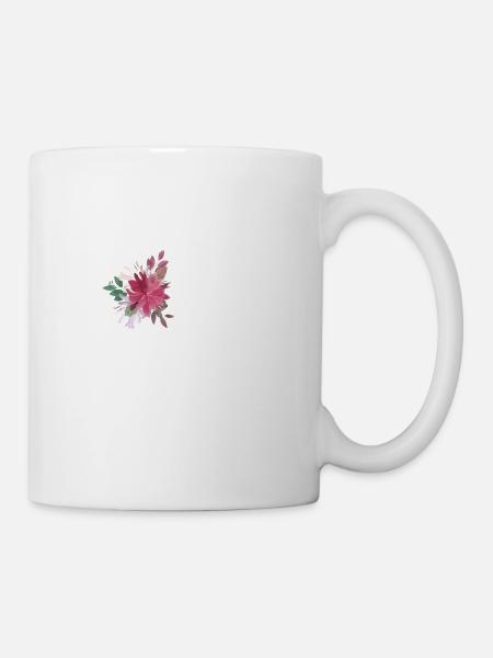Floraler Buchstabe c - Tasse - Weiß