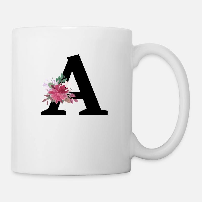 Lettre a floral - Mug blanc - blanc