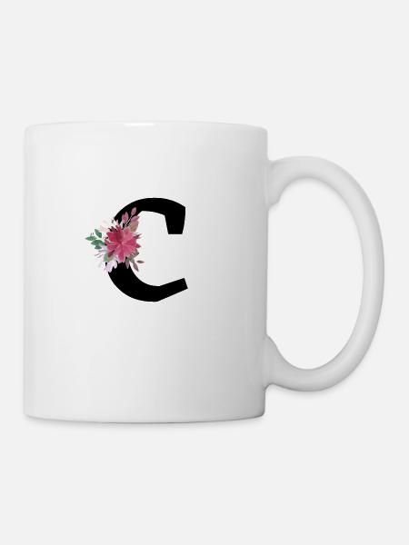 Lettre c floral - Mug blanc - blanc