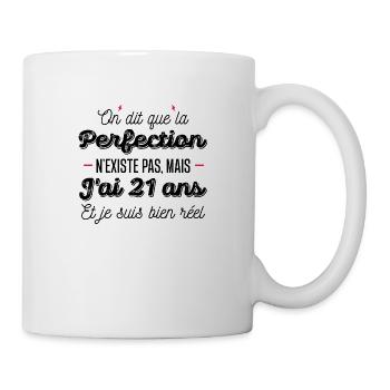 21 ans de perfection / humour anniversaire 21 ans - Mug blanc - blanc - Droite