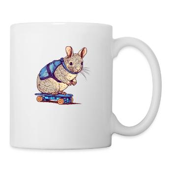 Chinchilla skating on the skateboard - Mug - white - Right