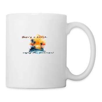 Lifes a beach enjoy the sunrise - Mug - white - Right