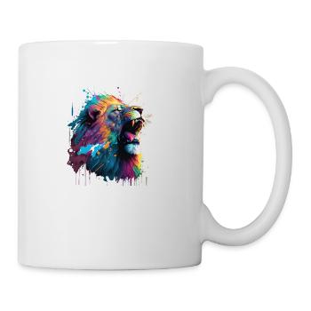 Lion Majestueux en Couleurs Vives - Mug blanc - blanc - Droite