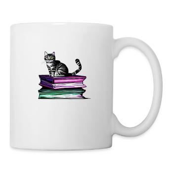 Read Books Cat Domestic Cat Cat Book Kitten - Mug - white - Right