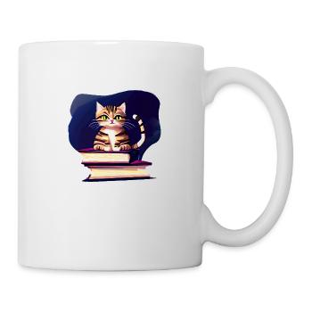 Lire le livre Domestic Cat Cat Books Cat Cat Kitten - Mug blanc - blanc - Droite