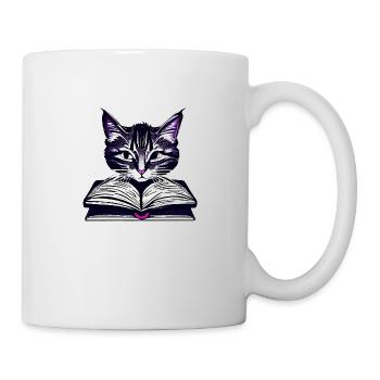 Cat Books Cat Reading Domestic Cat Book Kitten - Mug - white - Right