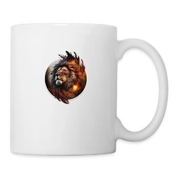 lion regard intense - Mug blanc - blanc - Droite