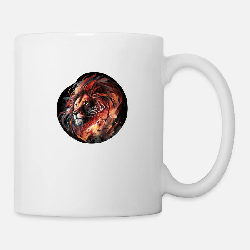 lion palette de feu - Mug blanc - blanc