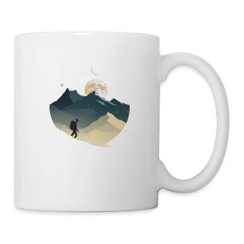 Routards en montagne, clair de lune - Mug blanc - blanc - Droite