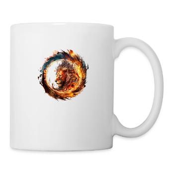 Extravaganter Spreadhirt-Löwe - Tasse - Weiß - Rechts