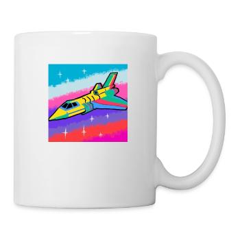 Das farbige Raumschiff - Tasse - Weiß - Rechts