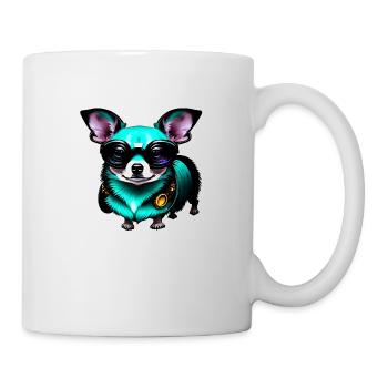 Chihuahua futuristisch neon - Tasse - Weiß - Rechts