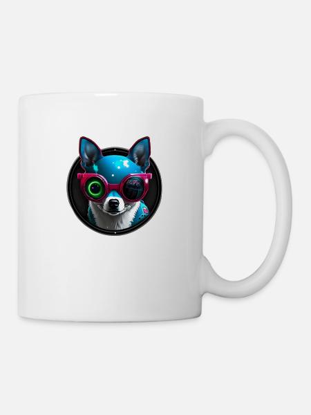 Chihuahua futuristic neon - Mug - white