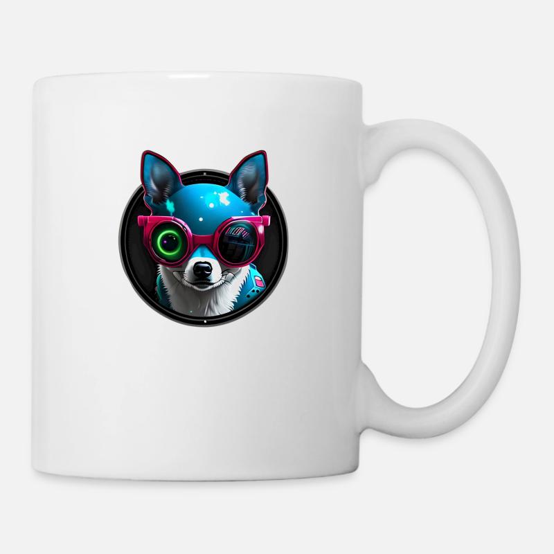 Chihuahua futuristic neon - Mug - white