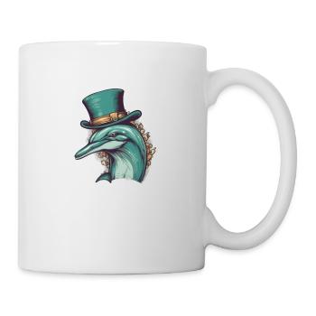 Seien Sie keine Schalentiere, lassen Sie uns mit Delfinen abhängen - Tasse - Weiß - Rechts
