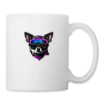 Chihuahua futuristisch mit Brille - Tasse - Weiß - Rechts