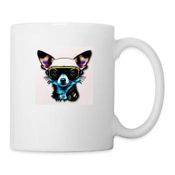 Chihuahua futuristic with glasses - Mug - white - Right