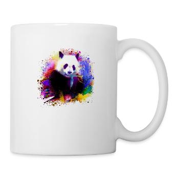 panda,pandabär,bunt,graffiti,malerei,pink - Tasse - Weiß - Rechts