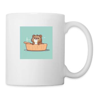 Cute beaver in the bathtub - Mug - white - Right