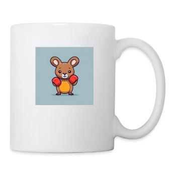 Cute kangaroo with box gloves - Mug - white - Right