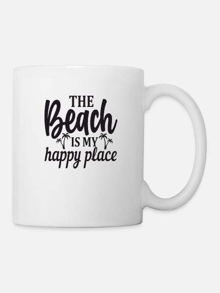 The Beach is my Happy Place - Tasse - Weiß