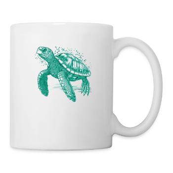 Turtles are great and beautiful sea creatures - Mug - white - Right