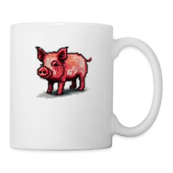 Sale un cochon rétro 8 bits fait de pixels - Mug blanc - blanc - Droite