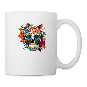 Skull Flowers Colorful - Mug - white - Right